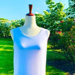 ⭐️Athleta Sleeveless Tunic-length Tank Top w/Side Slit, Size Medium, White